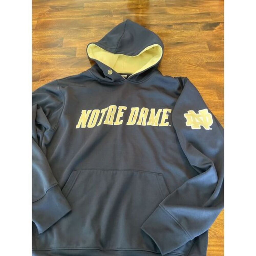 Notre Dame Fighting Irish Football‎ Hoodie Navy Blue Med Stadium Athletics